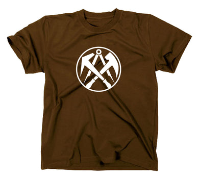 Styletex23 T-Shirt Herren Dachdecker Zunft Logo, braun, XXL