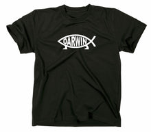 Lade das Bild in den Galerie-Viewer, Styletex23 T-Shirt Herren Darwin Fisch Logo, schwarz, XXL
