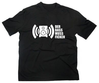 Styletex23 T-Shirt Herren Der Bass muss Ficken Fun Spruch Sprüche, schwarz, XXL