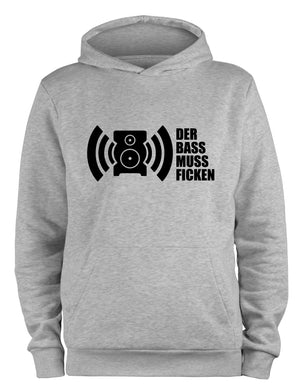 Styletex23 Kapuzenpullover Der Bass muss ficken, XXL grau
