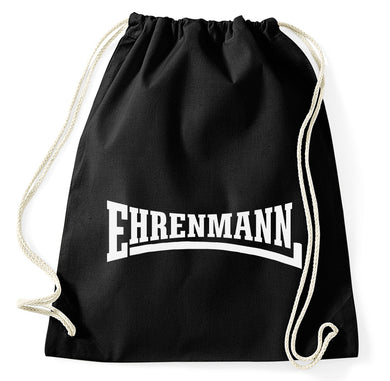 Ehrenmann Turnbeutel Sportbeutel Gym Bag, schwarz