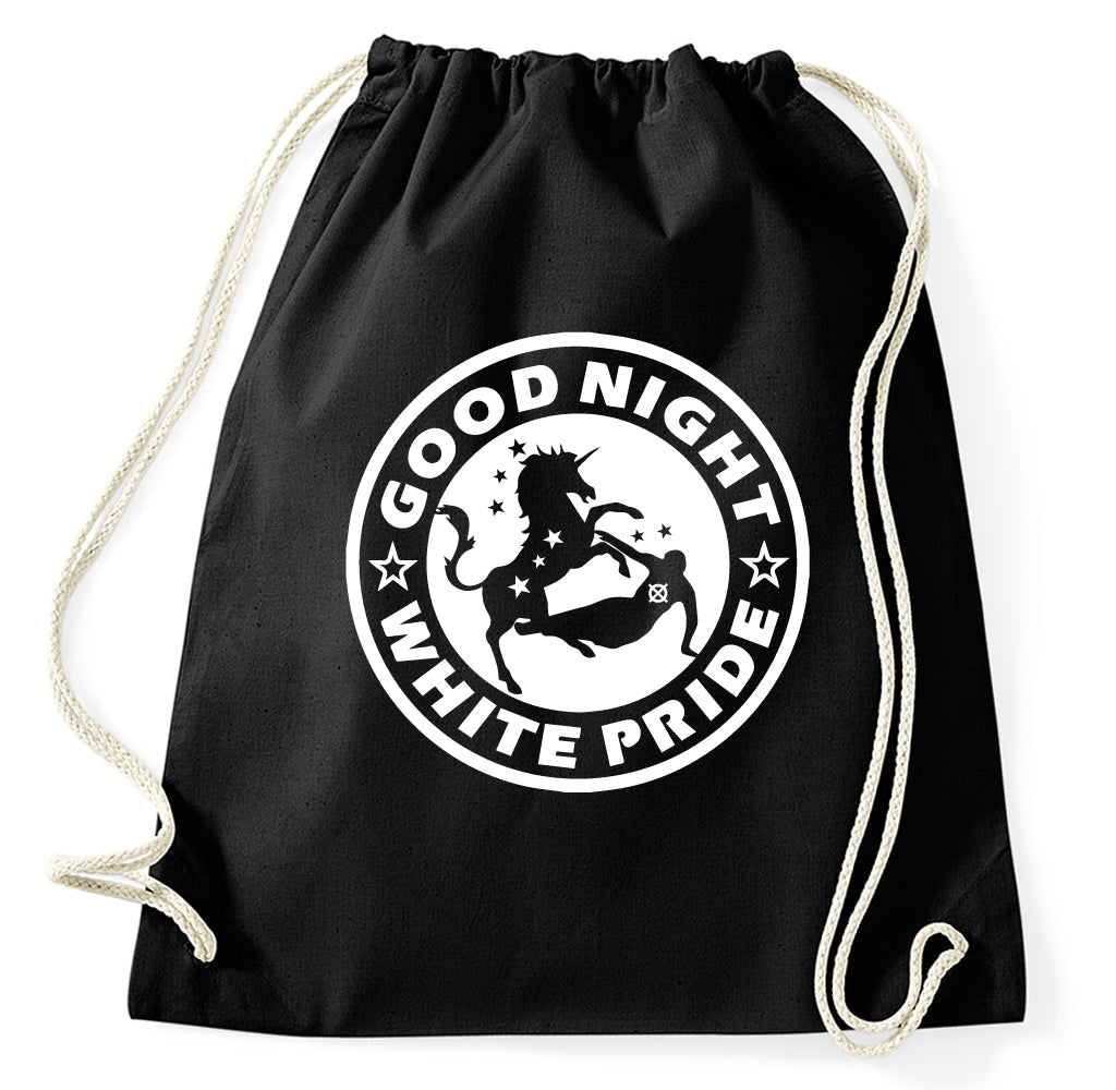 Styletex23 Turnbeutel Einhorn Unicorn Good Night White Pride Fun, schwarz