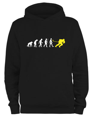 Styletex23 Kapuzenpullover Eishockey Fun Evolution Of Man, schwarz XXL