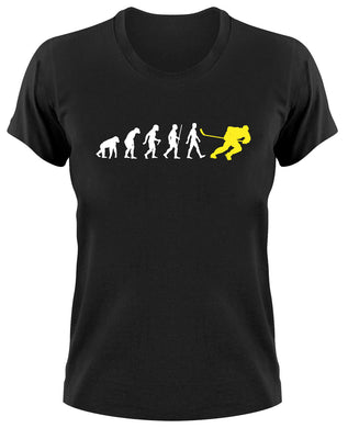Styletex23 T-Shirt Damen Eishockey Fun Evolution of Man