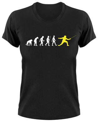 Styletex23 T-Shirt Damen Fechten Fun Evolution of Man