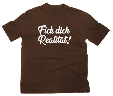 Styletex23 T-Shirt Herren Fick Dich Realität Fun, braun, XXL