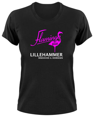 Styletex23 T-Shirt Damen Lillehammer Lilyhammer Flamingo Bar Logo