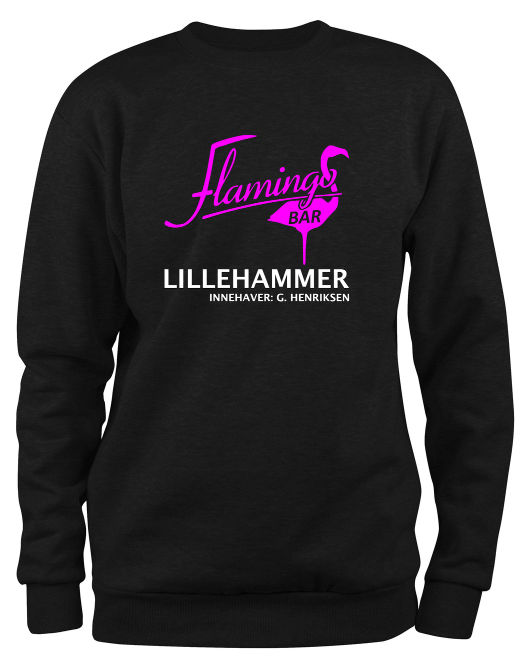 Styletex23 Sweatshirt Lilyhammer Flamingo Bar Logo, schwarz XXL