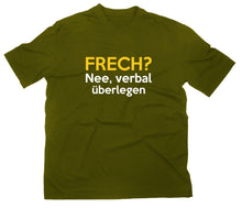 Lade das Bild in den Galerie-Viewer, Styletex23 T-Shirt Herren Frech nee verbal überlegen Fun, oliv, XXL
