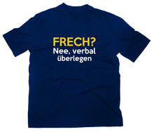 Lade das Bild in den Galerie-Viewer, Styletex23 T-Shirt Herren Frech nee verbal überlegen Fun, navy, XXL
