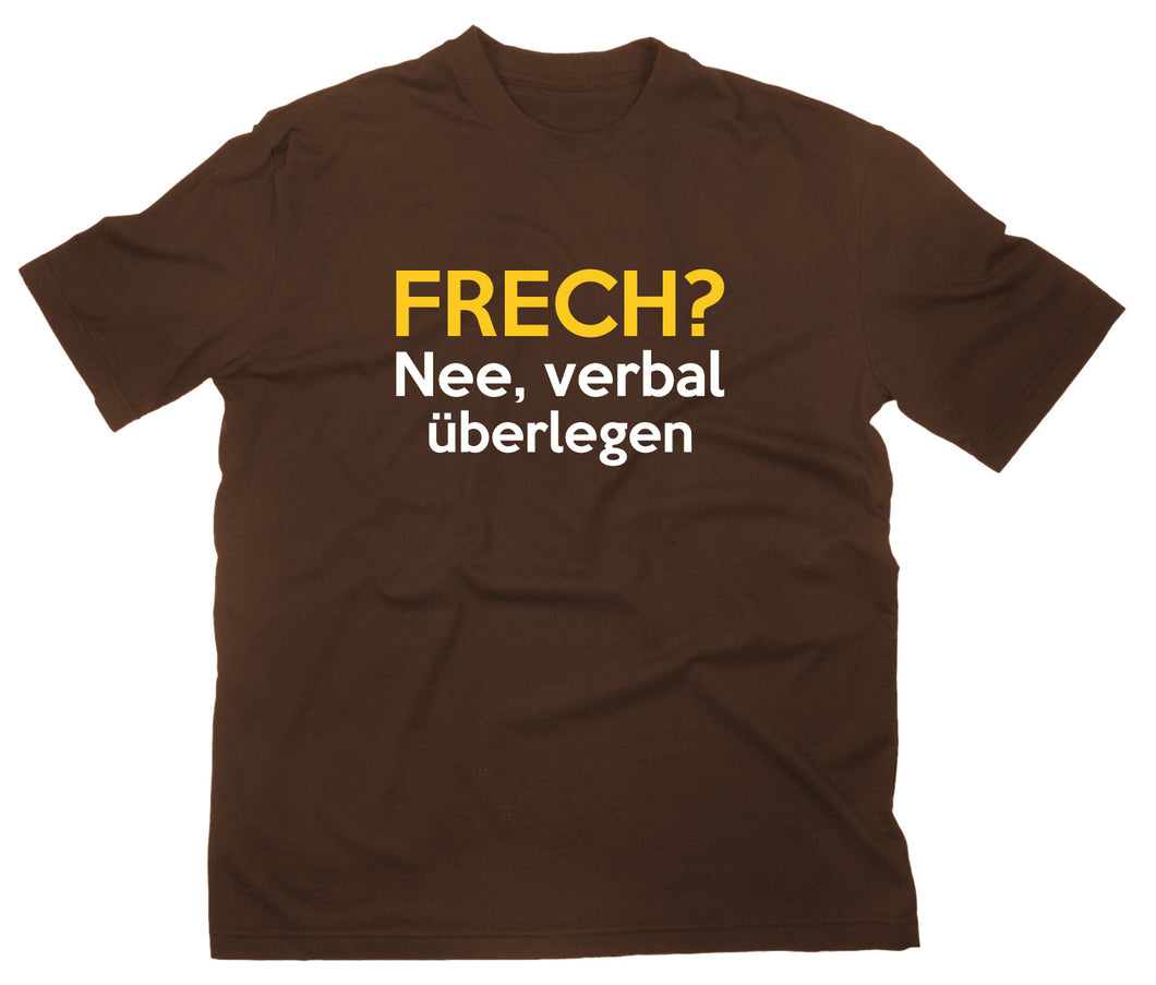 Styletex23 T-Shirt Herren Frech nee verbal überlegen Fun, braun, XXL