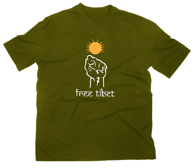 Styletex23 T-Shirt Herren Free Tibet Flagge oliv XXL
