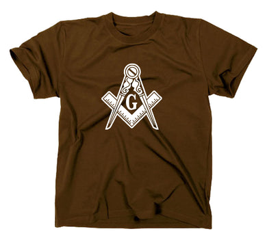Styletex23 T-Shirt Herren Freemason Freimaurer Logo, braun, XXL