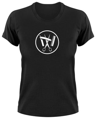 Styletex23 T-Shirt Damen Friseur Zunft Zunftwappen Logo Zeichen