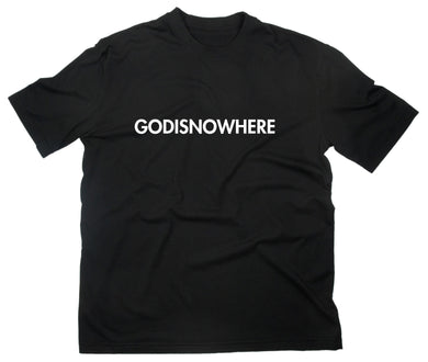 Styletex23 T-Shirt Herren Godisnowhere God is Now Here Nowhere, schwarz, XXL