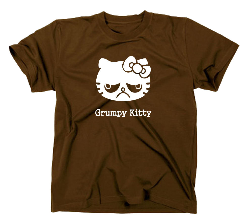 Styletex23 T-Shirt Herren Grumpy Kitty Kitten, braun, XXL