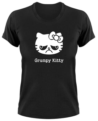 Styletex23 T-Shirt Damen Grumpy Kitty Kitten