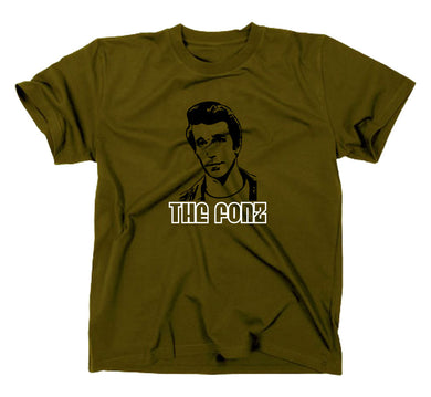 Styletex23 T-Shirt Herren Happy Days Fonzie The Fonz Kult, oliv, XXL