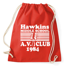 Lade das Bild in den Galerie-Viewer, Hawkins Middle School AV Club Fan Turnbeutel Sportbeutel Gym Bag, red
