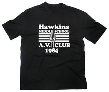 Lade das Bild in den Galerie-Viewer, Styletex23 T-Shirt Herren Hawkins Middle School AV Club Fan schwarz, XXL
