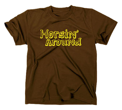 Styletex23 T-Shirt Herren Horsin Around Fan, braun, XXL