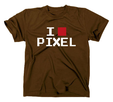 Styletex23 T-Shirt Herren I Love Pixel, braun, XXL