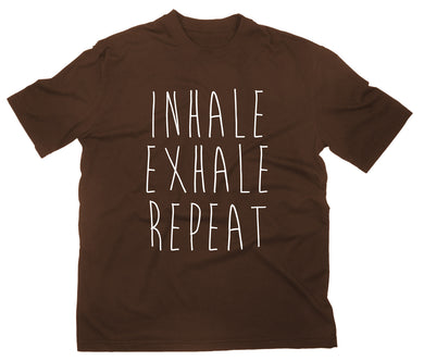 Styletex23 T-Shirt Herren Inhale Exhale Repeat, Yoga Om Shiva Shakti Pilates, braun, XXL