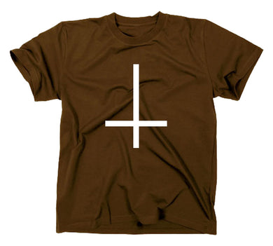 Styletex23 T-Shirt Herren Inverted Cross Crucifix, 666, braun, XXL