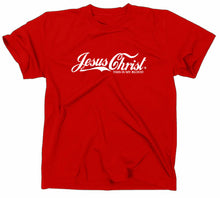 Lade das Bild in den Galerie-Viewer, Styletex23 T-Shirt Herren Jesus Christ Funshirt Cola Schrift, rot, XXL
