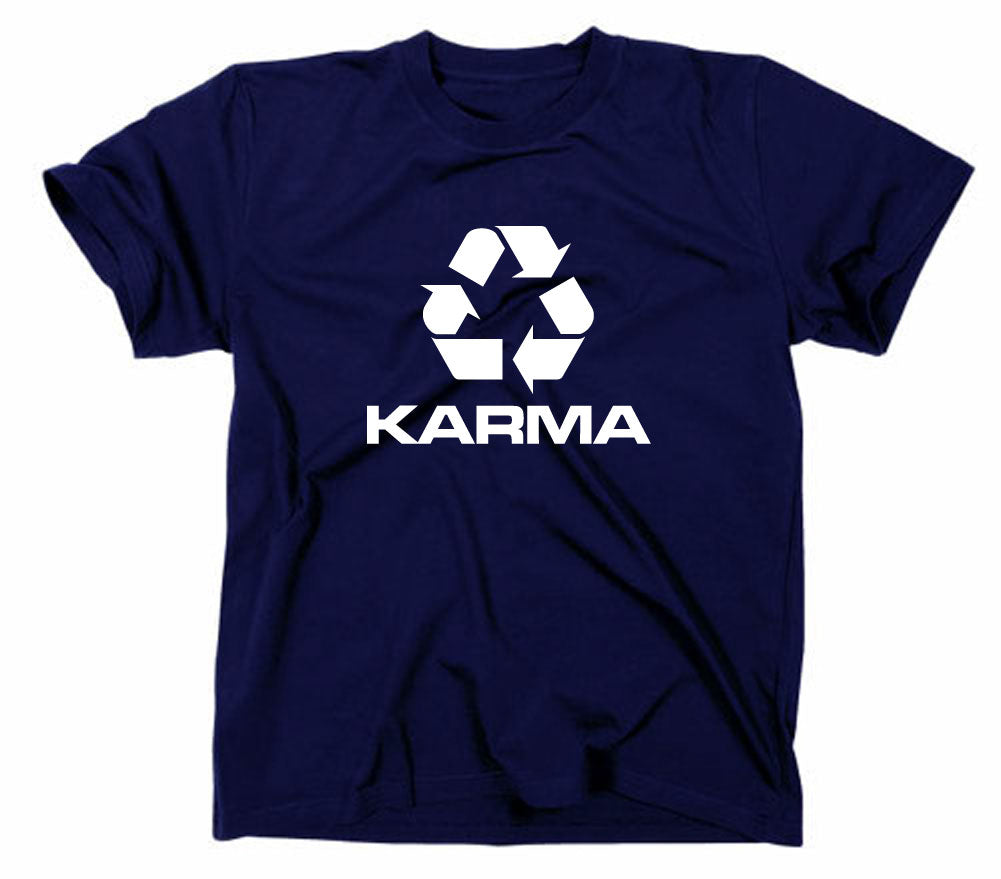 Styletex23 T-Shirt Herren Karma Recyling Symbol, navy, XXL