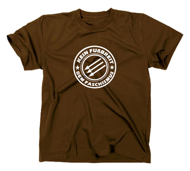 Styletex23 T-Shirt Herren Kein Fußbreit dem Faschismus Logo, braun, XXL