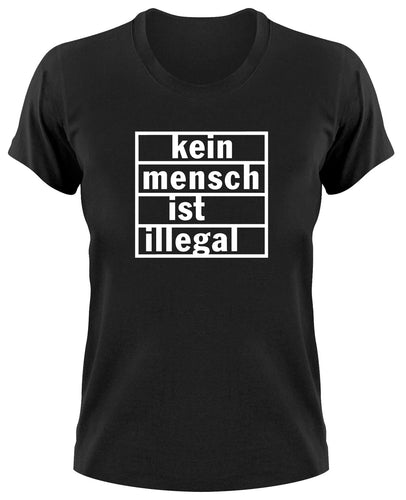 Styletex23 T-Shirt Damen Kein Mensch ist illegal, Logo