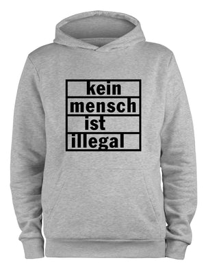 Styletex23 Kapuzenpullover Kein Mensch ist illegal, XXL grau