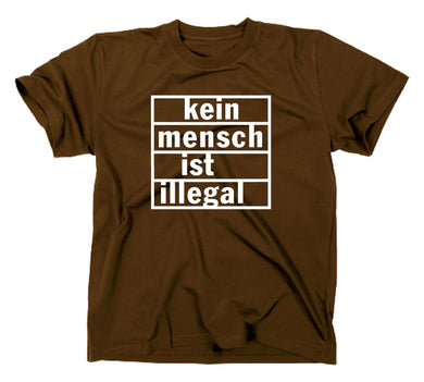 Styletex23 T-Shirt Herren Kein Mensch ist illegal, braun, XXL