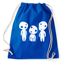 Lade das Bild in den Galerie-Viewer, Kodama Baumgeist Geist Fan Turnbeutel Aufdruck, Japan Nippon, royalblue
