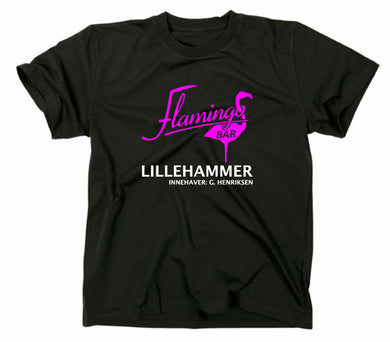 Styletex23 T-Shirt Herren Lillehammer Lilyhammer Flamingo Bar Logo, schwarz, XXL