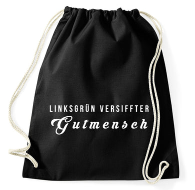 Linksgrün versiffter Gutmensch Turnbeutel Sportbeutel Gym Bag, schwarz