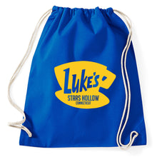 Lade das Bild in den Galerie-Viewer, Luke&#39;s Stars Hollow Diner Cafe Logo Fan Turnbeutel, Aufdruck, royalblue
