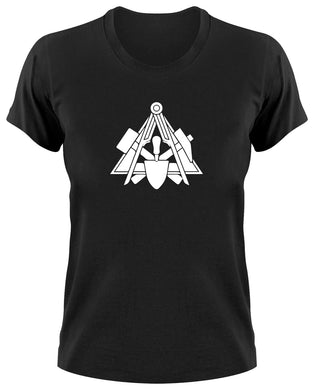 Styletex23 T-Shirt Damen Maurer Handwerk Zunft Logo Zeichen Wappen