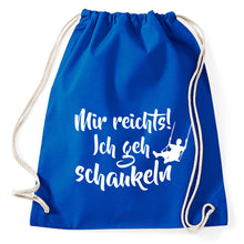 Lade das Bild in den Galerie-Viewer, Mir reichts ich geh schaukeln Fun Turnbeutel Sportbeutel Gym Bag, royalblue
