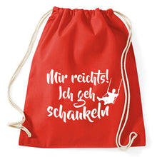 Lade das Bild in den Galerie-Viewer, Mir reichts ich geh schaukeln Fun Turnbeutel Sportbeutel Gym Bag, red
