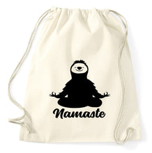 Lade das Bild in den Galerie-Viewer, Namaste Faultier Sloth Turnbeutel Sportbeutel Gym Bag, natur
