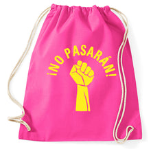 Lade das Bild in den Galerie-Viewer, No Pasaran Fist Zeichen Faust Turnbeutel, pink
