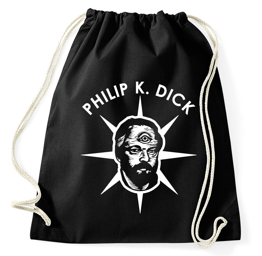 Philip K Dick Fan Portrait Turnbeutel, Aufdruck , schwarz
