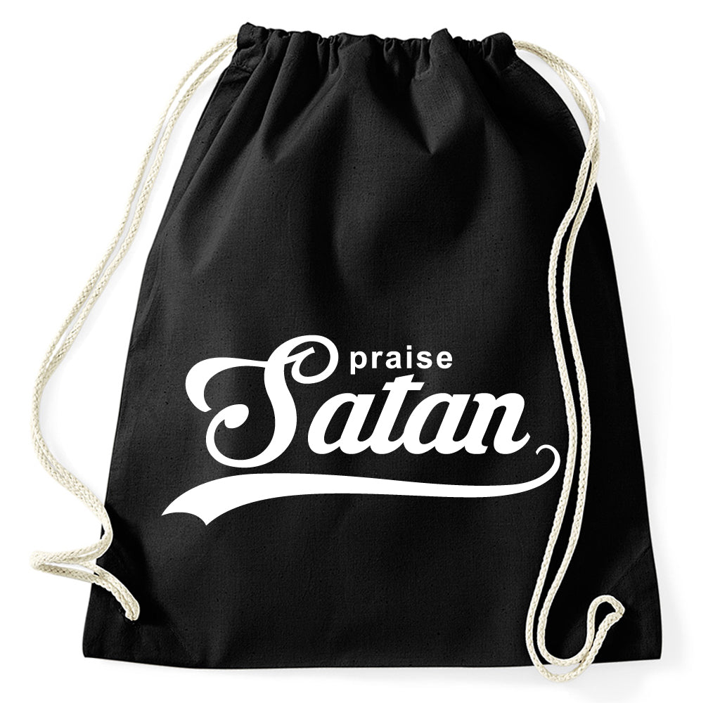 Praise Satan Fun Turnbeutel Sportbeutel Gym Bag, schwarz