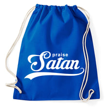 Lade das Bild in den Galerie-Viewer, Praise Satan Fun Turnbeutel Sportbeutel Gym Bag, royalblue
