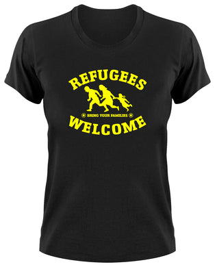 Styletex23 T-Shirt Damen Refugees Welcome, Bring Your Families