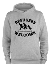 Lade das Bild in den Galerie-Viewer, Styletex23 Kapuzenpullover Refugees Welcome, XXL grau
