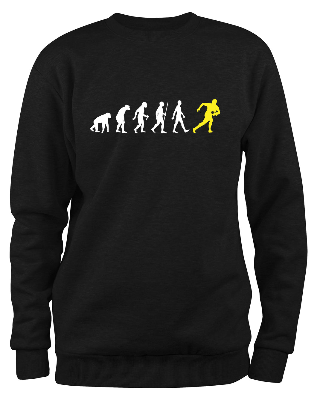 Styletex23 Sweatshirt Rugby Fun Evolution Of Man, schwarz XXL