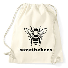 Lade das Bild in den Galerie-Viewer, Save the Bees Rettet die Bienen Turnbeutel Sportbeutel Gym Bag, natur
